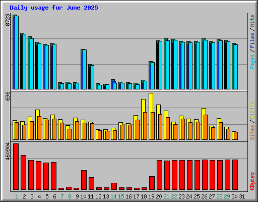 Daily usage for June 2025