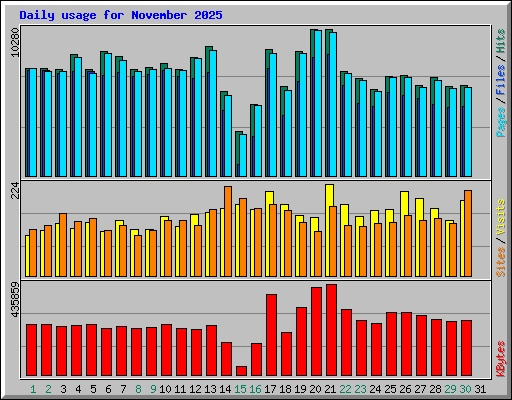 Daily usage for November 2025