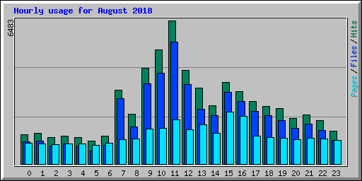 Hourly usage for August 2018