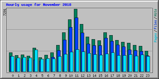 Hourly usage for November 2018
