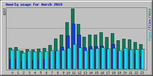 Hourly usage for March 2019