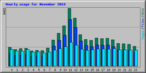 Hourly usage for November 2019