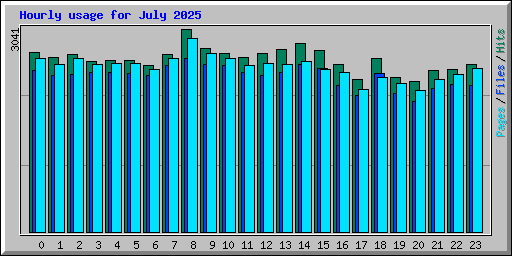 Hourly usage for July 2025