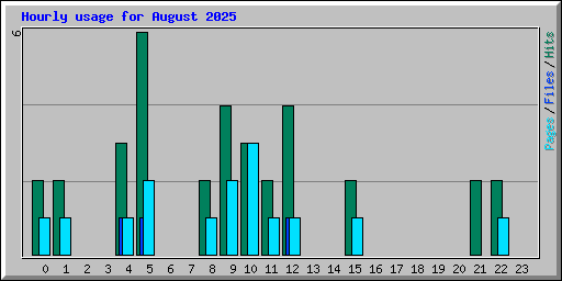 Hourly usage for August 2025